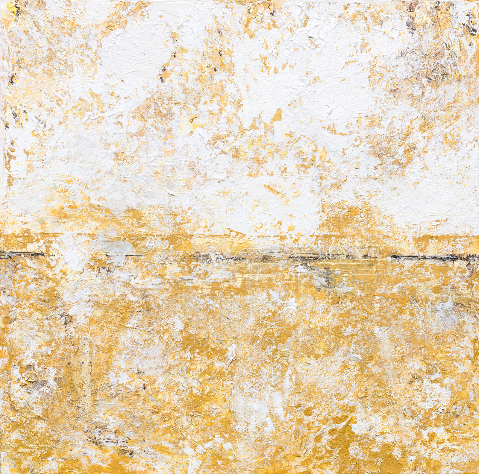 Blinking Line in ocher 80 x 80 A